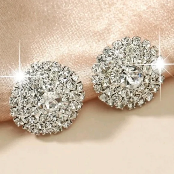 New Rhinestone Stud Earrings - Picture 2 of 2